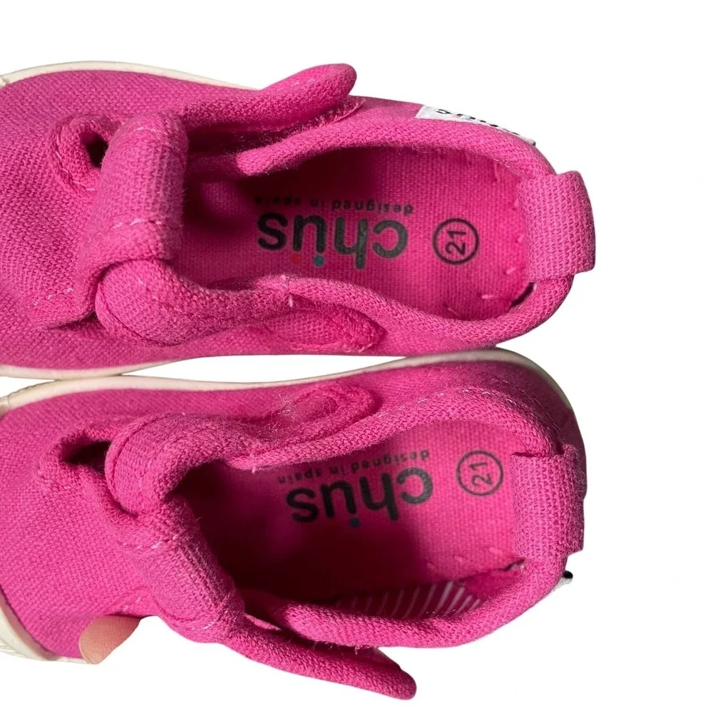 $32 Like New Chus Chris Canvas T-Strap Sneakers Pink EU 21/US 3 Organic Cotton